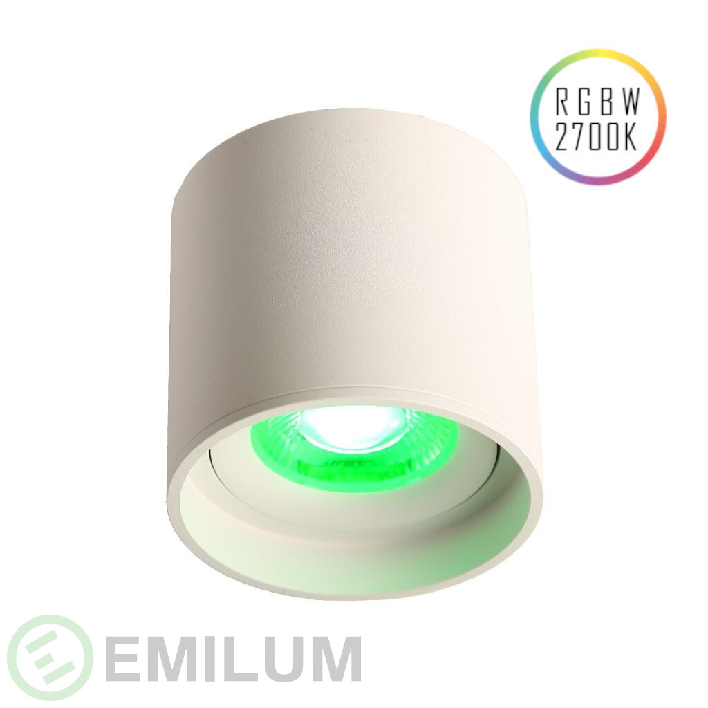 LED Ceiling Spot 24V, 8W, RGBW/2700K, CRI90 Weiß