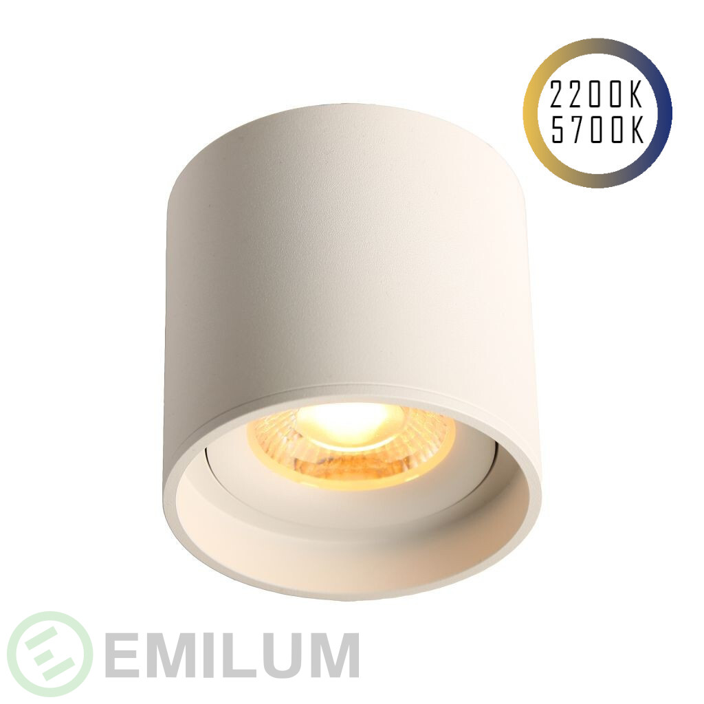 LED Ceiling Spot 24V, 8W, 2200K/5700K, CRI90 (Tuneable White, CCT) Weiß 